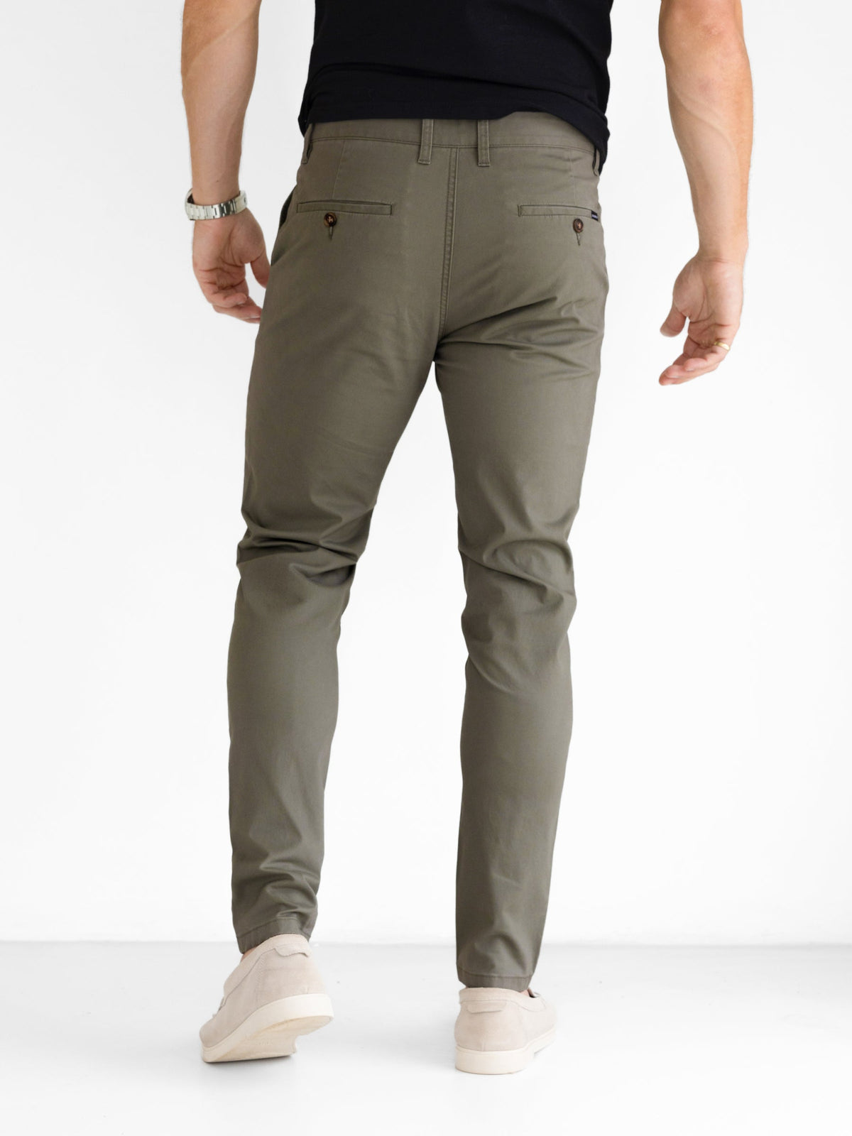 Stretch Chinos - Safari Green