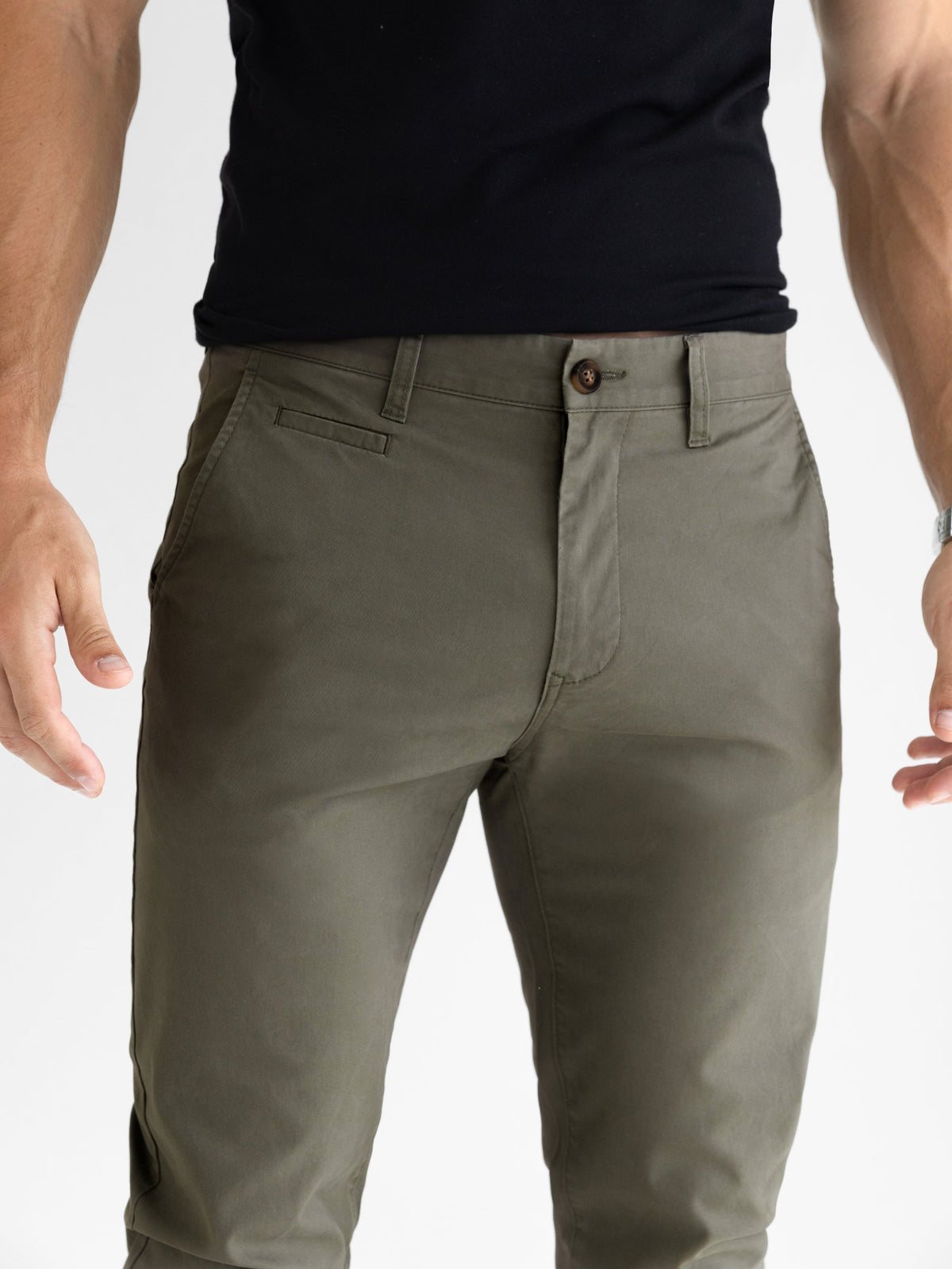 Stretch Chinos - Safari Green
