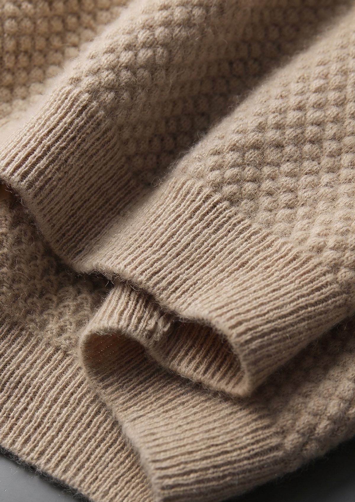 Premium Cashmere Beige Two-Tone Polo by SATRI & CO. – product view 4
