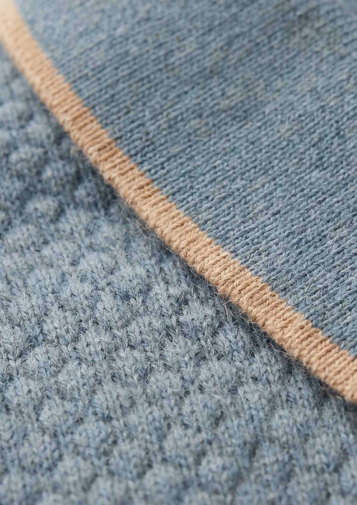 Premium Cashmere Sea Blue Two-Tone Polo by SATRI & CO. – product view 5