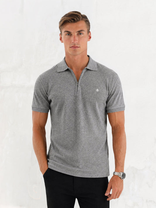 Men's Aspen Polo - Marl Grey | SATRI