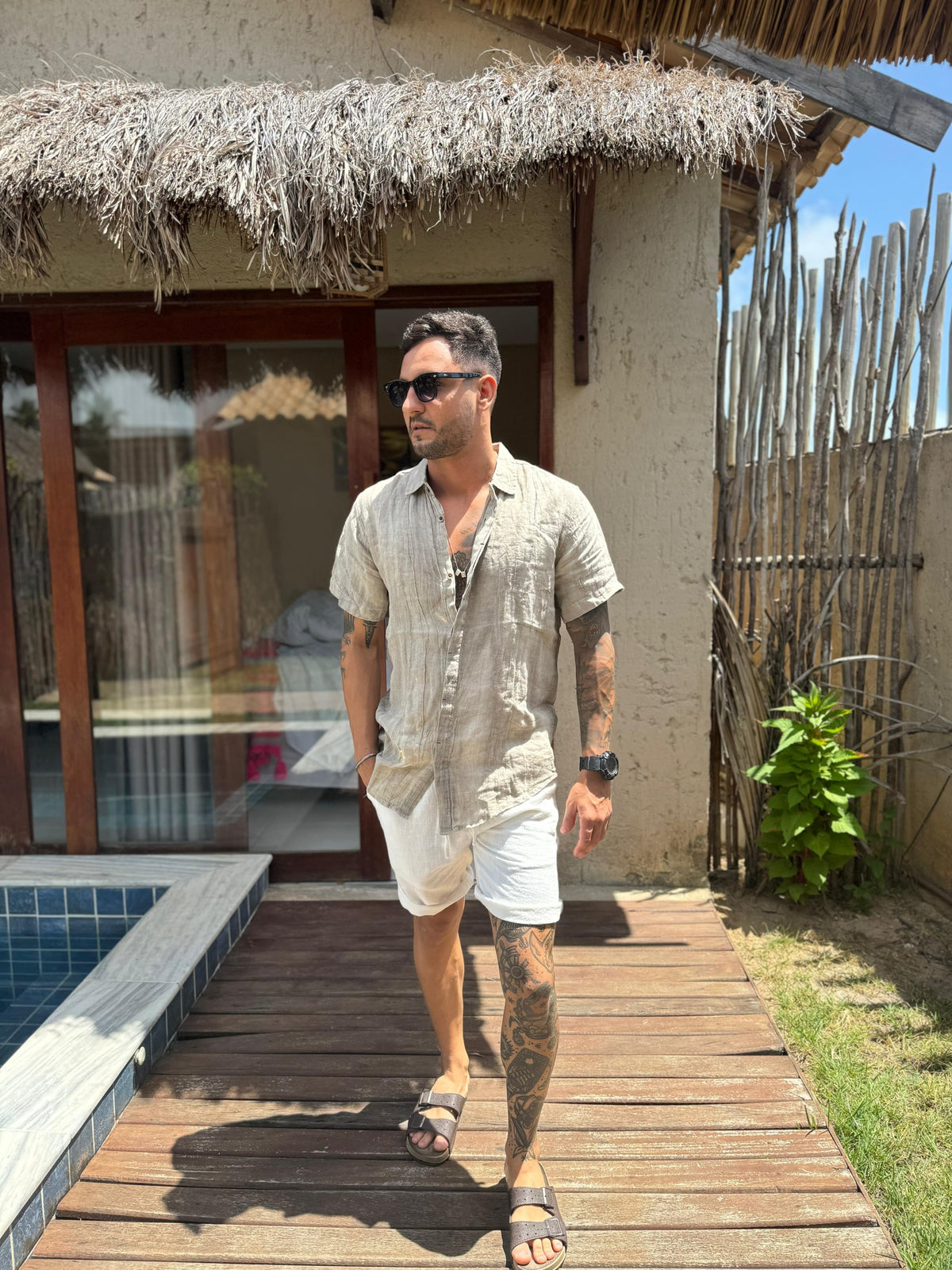 São Bento Linen Shirt & Shorts Set