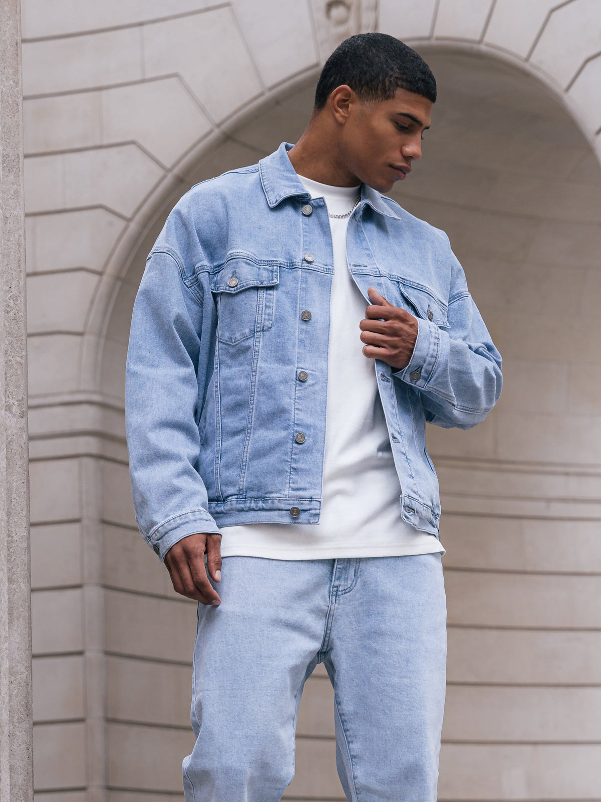Denim Trucker Jacket - Washed Blue