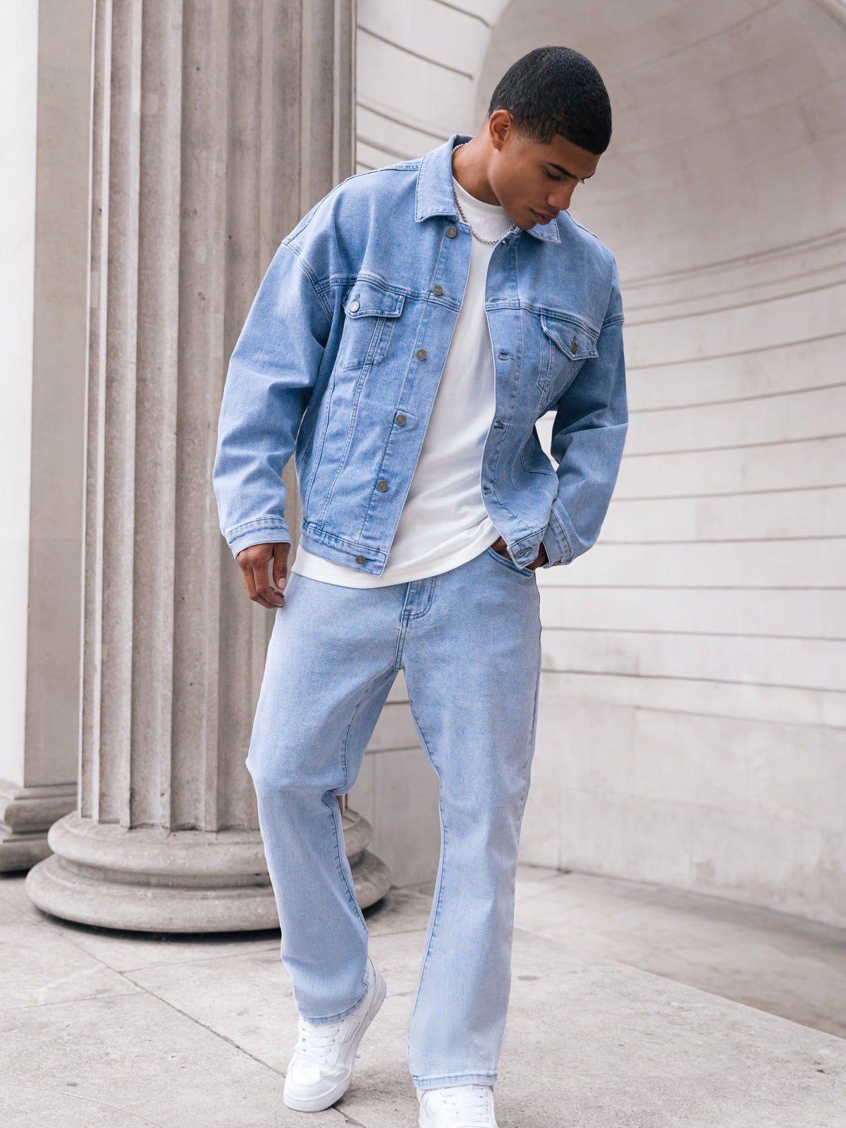 Denim Trucker Jacket - Washed Blue