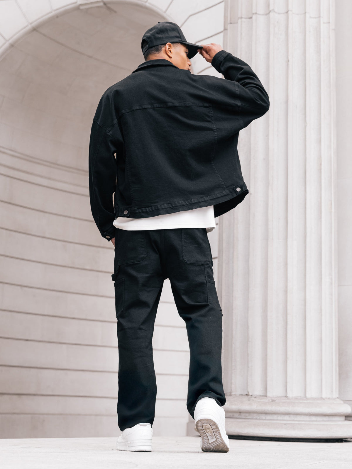 Denim Trucker Jacket - Black