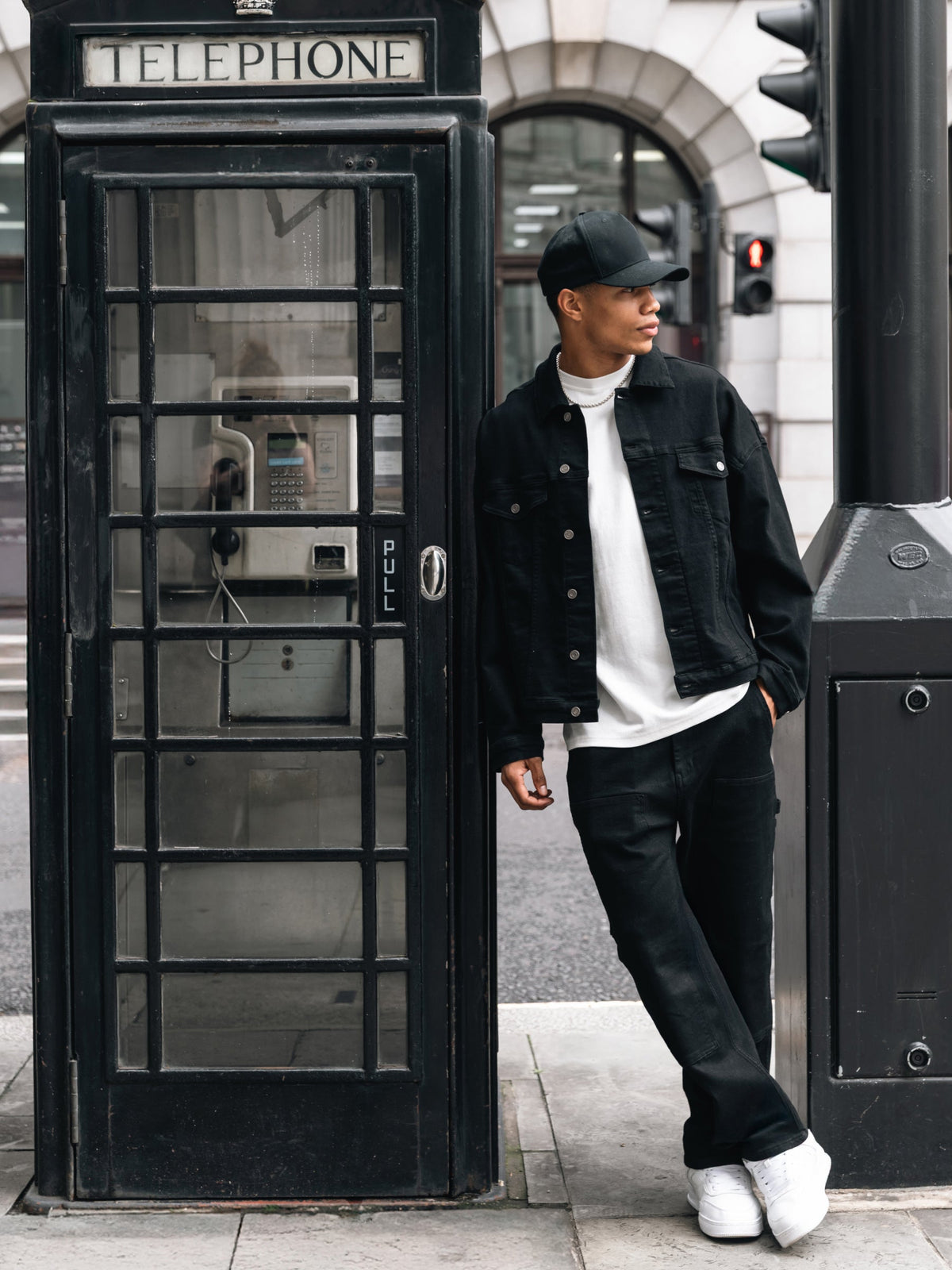 Denim Trucker Jacket - Black