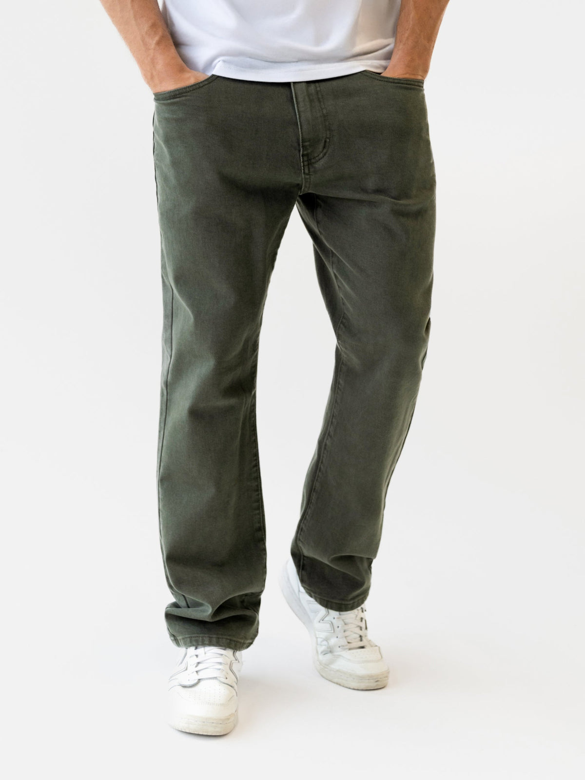 Men's Vol.17 Straight Leg Jeans - Olive Green | SATRI
