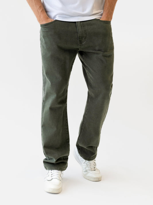 Men's Vol.17 Straight Leg Jeans - Olive Green | SATRI