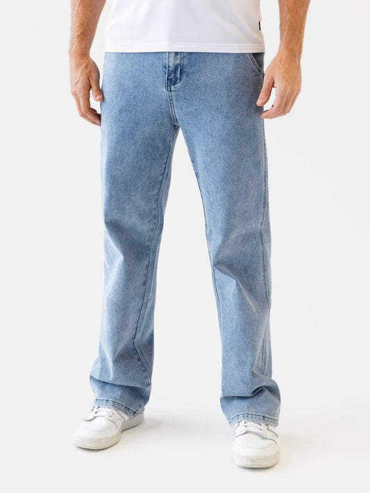 Men's Vol.17 Straight Leg Jeans - Washed Blue | SATRI