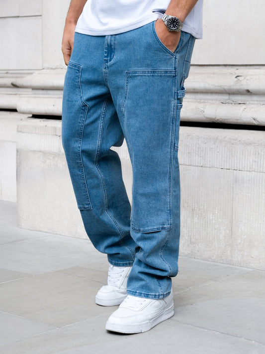 Men's Vol.21 Panel Jeans - Blue | SATRI