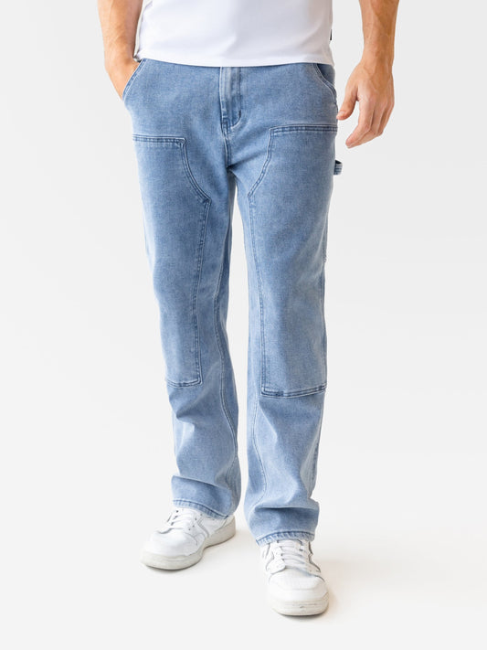 Men's Vol.21 Panel Jeans - Washed Blue | SATRI