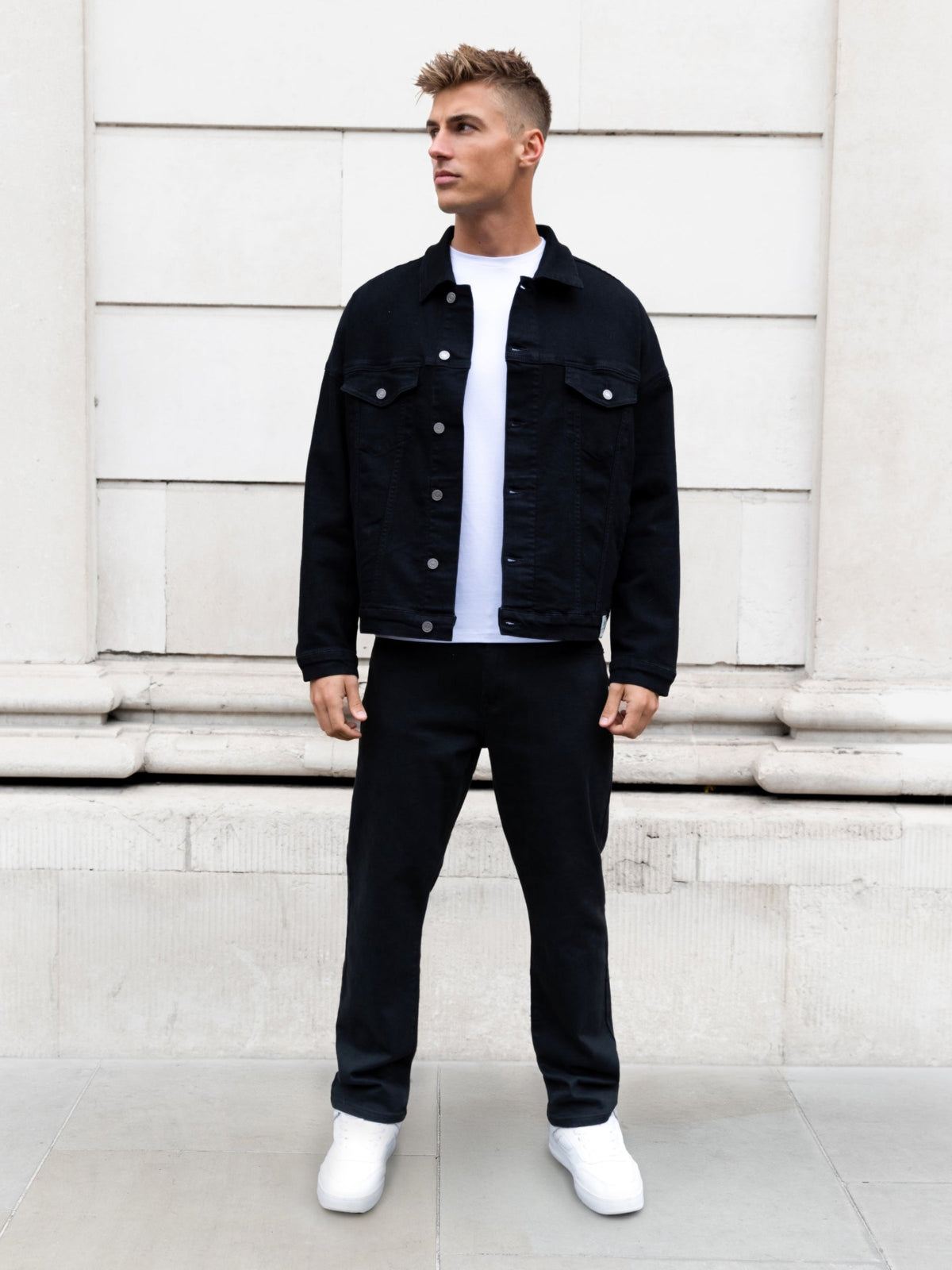 Denim Trucker Jacket - Black
