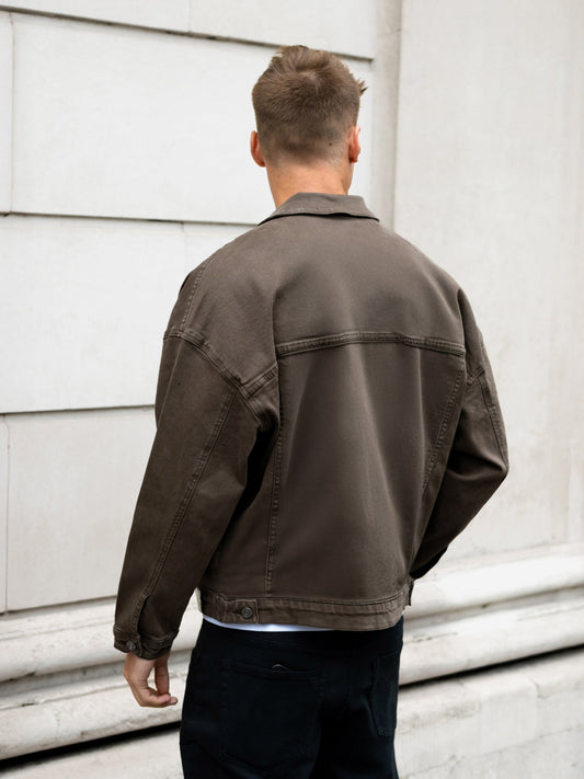 Denim Trucker Jacket - Brown