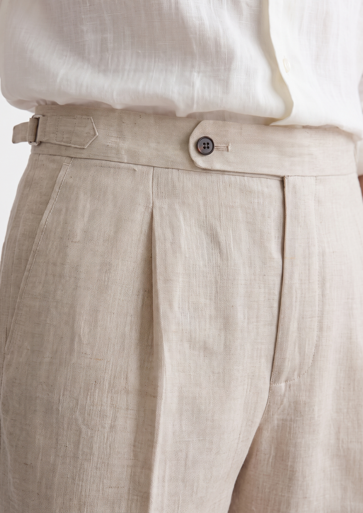 Tuscany Pleated Coastal Trousers - Ivory by SATRI & CO. – product view 2