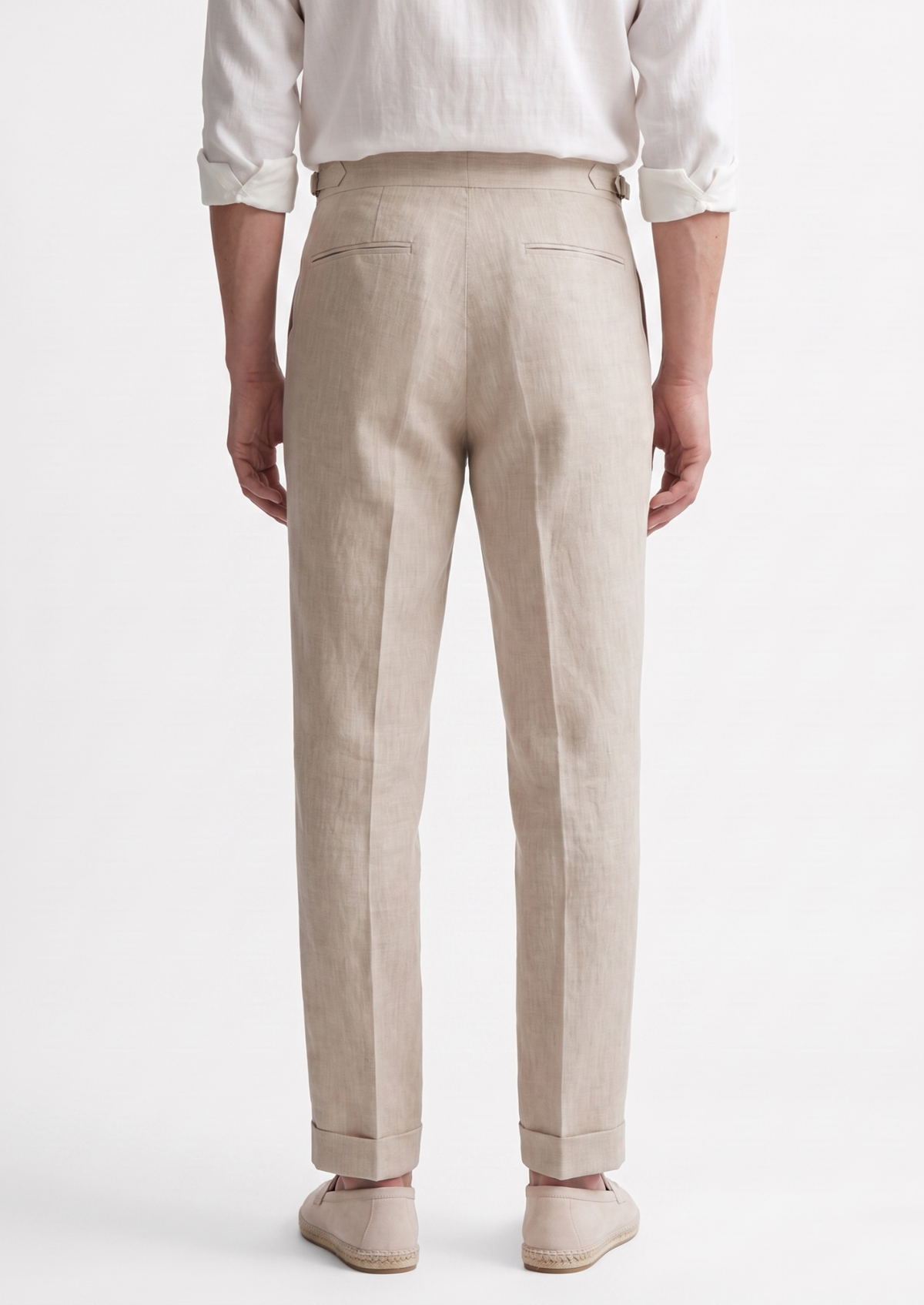 Tuscany Pleated Coastal Trousers - Ivory by SATRI & CO. – product view 4