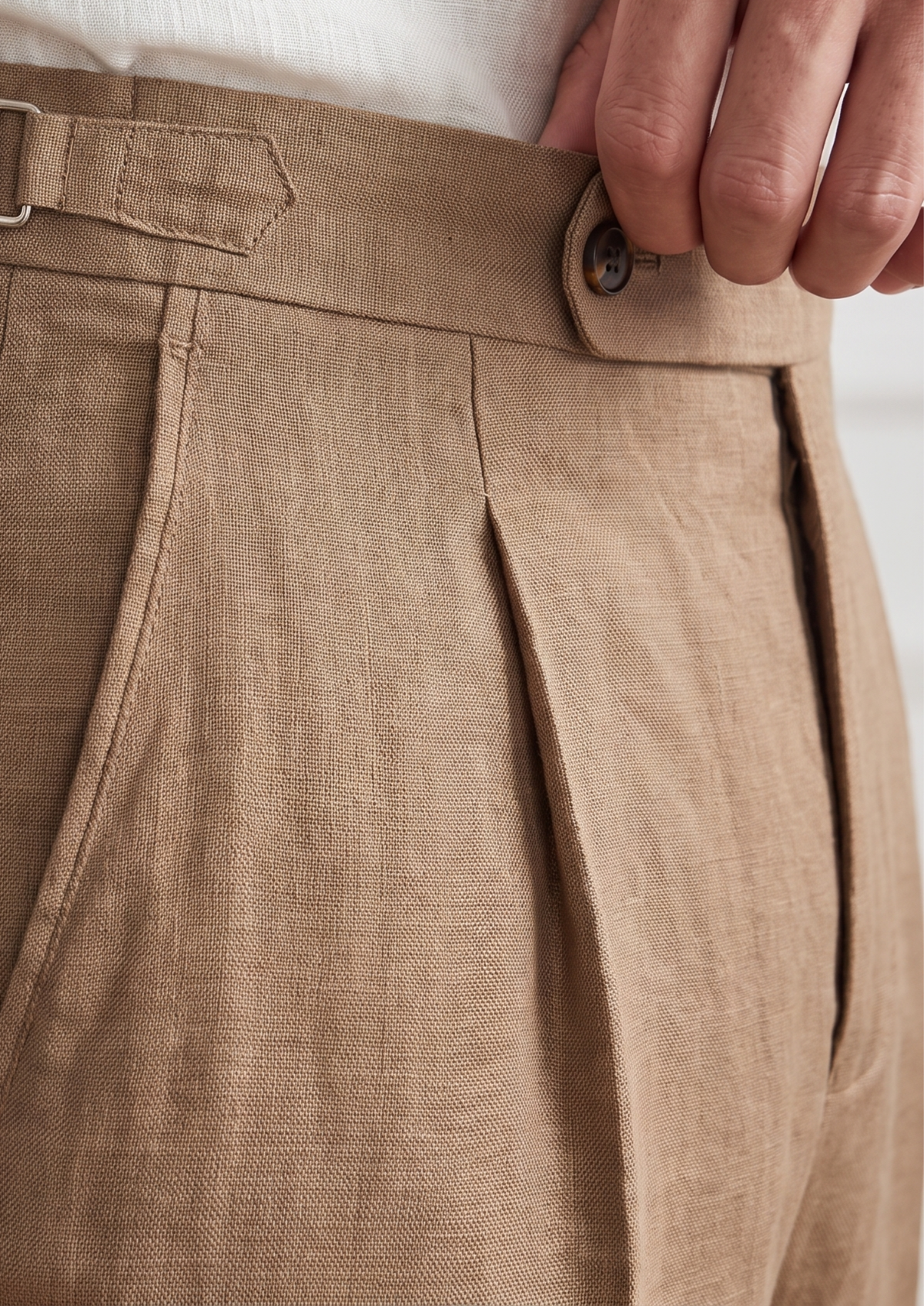 Tuscany Pleated Coastal Trousers - Caramel by SATRI & CO. – product view 2