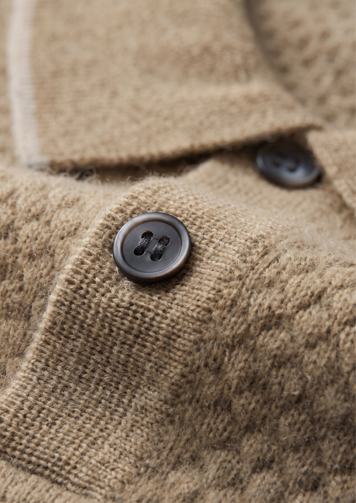 Premium Cashmere Beige Two-Tone Polo by SATRI & CO. – product view 3