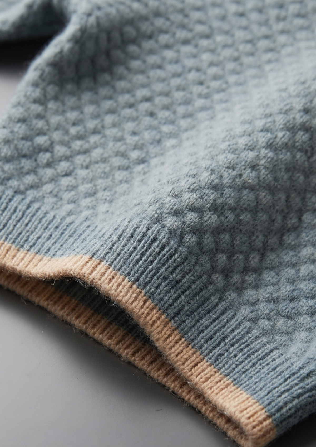 Premium Cashmere Sea Blue Two-Tone Polo by SATRI & CO. – product view 4