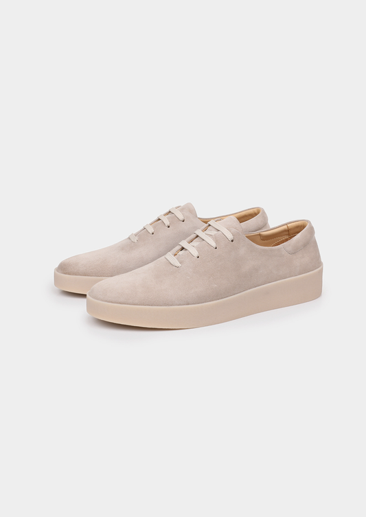 Light Grey Minimal Suede Trainers by SATRI & CO. – product view 1