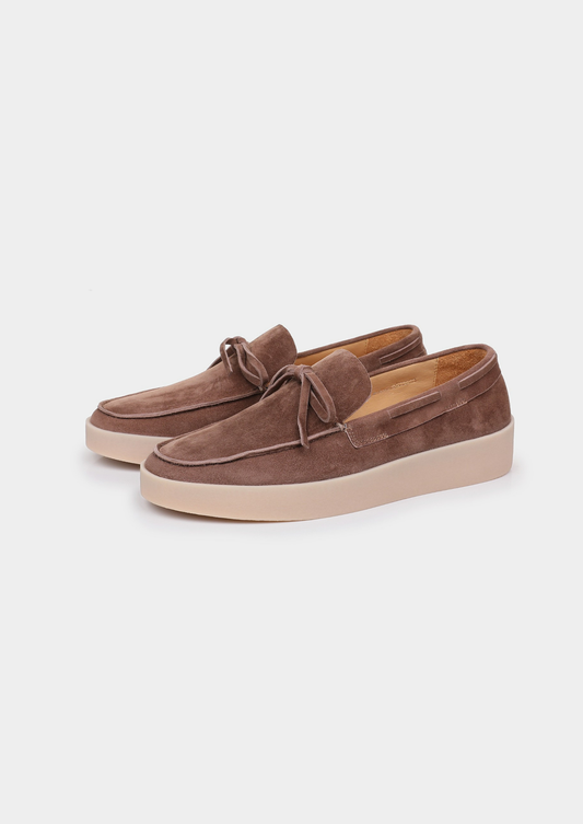 Chestnut Taupe Boat Loafers by SATRI & CO. – product view 1