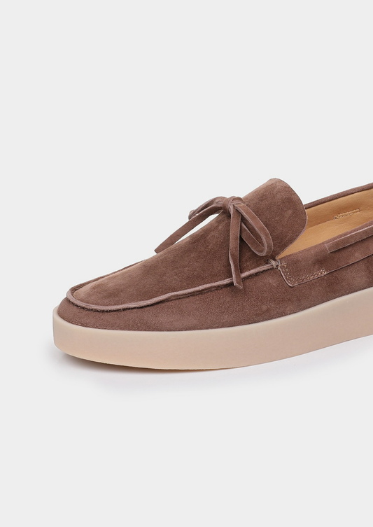 Chestnut Taupe Boat Loafers by SATRI & CO. – product view 2