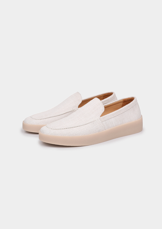 White Linen City Loafers by SATRI & CO. – product view 1