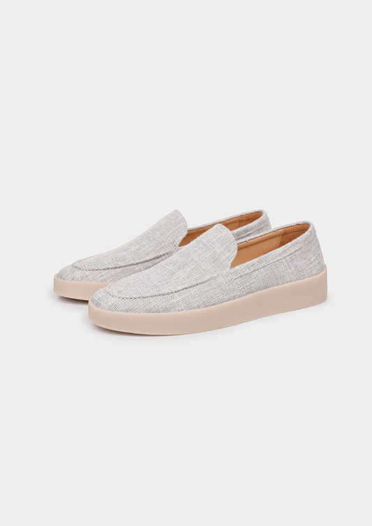 Grey Linen City Loafers by SATRI & CO. – product view 1