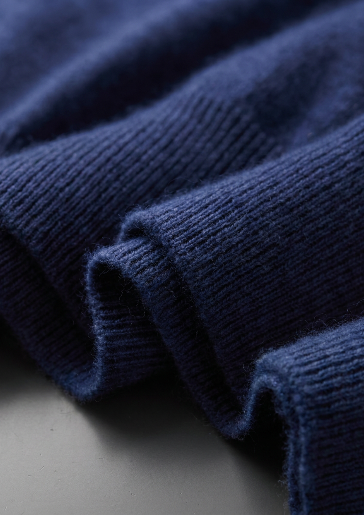 Premium Cashmere Classic Crew Neck T-Shirt - Navy Blue by SATRI & CO. – product view 5
