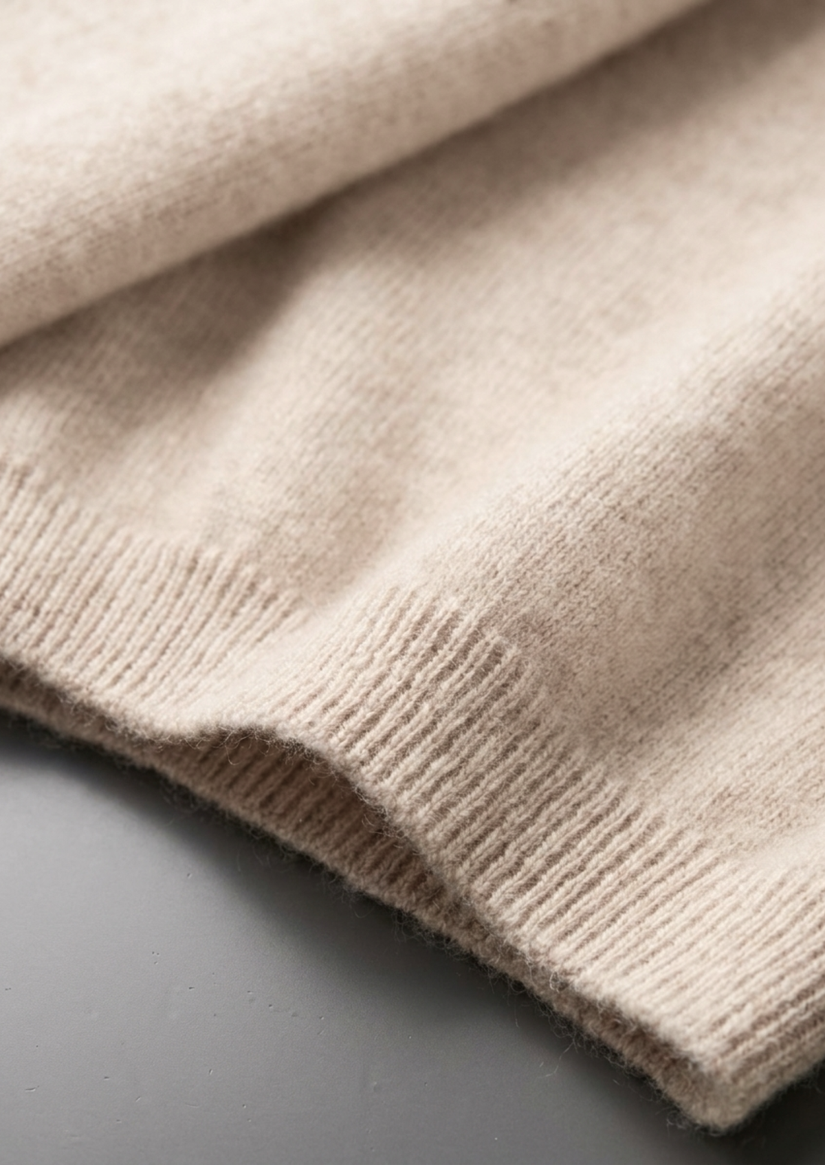 Premium Cashmere Classic Crew Neck T-Shirt - Ivory Mocha by SATRI & CO. – product view 6