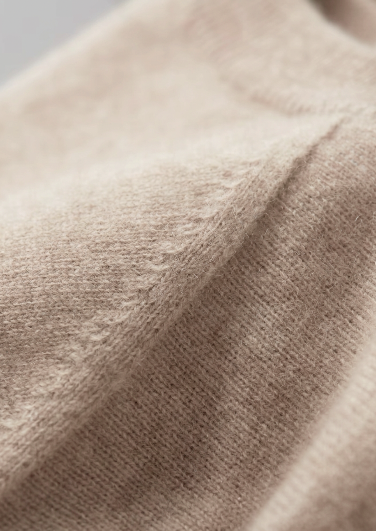 Premium Cashmere Classic Crew Neck T-Shirt - Ivory Mocha by SATRI & CO. – product view 3