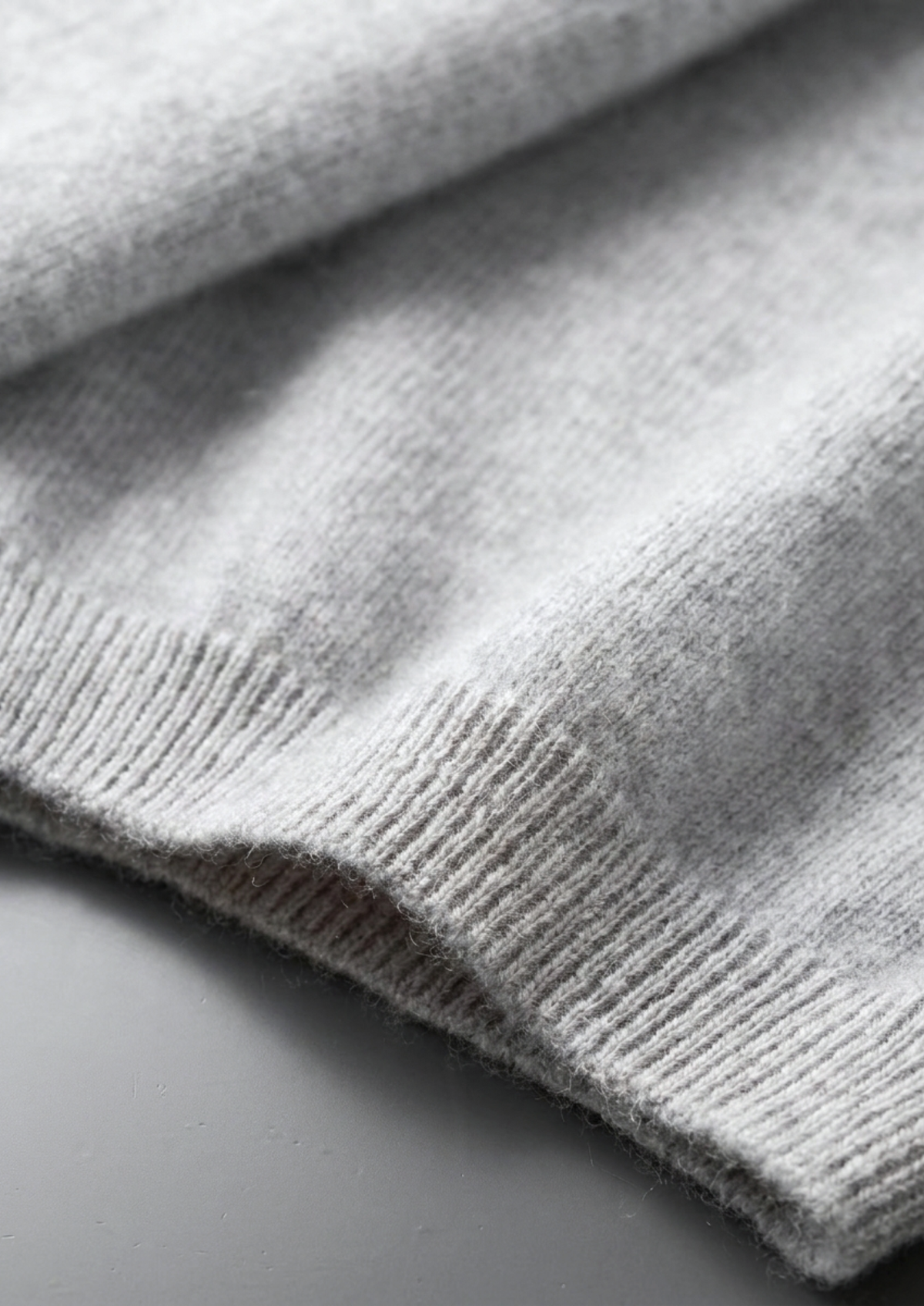 Premium Cashmere Classic Crew Neck T-Shirt - Light Grey by SATRI & CO. – product view 7
