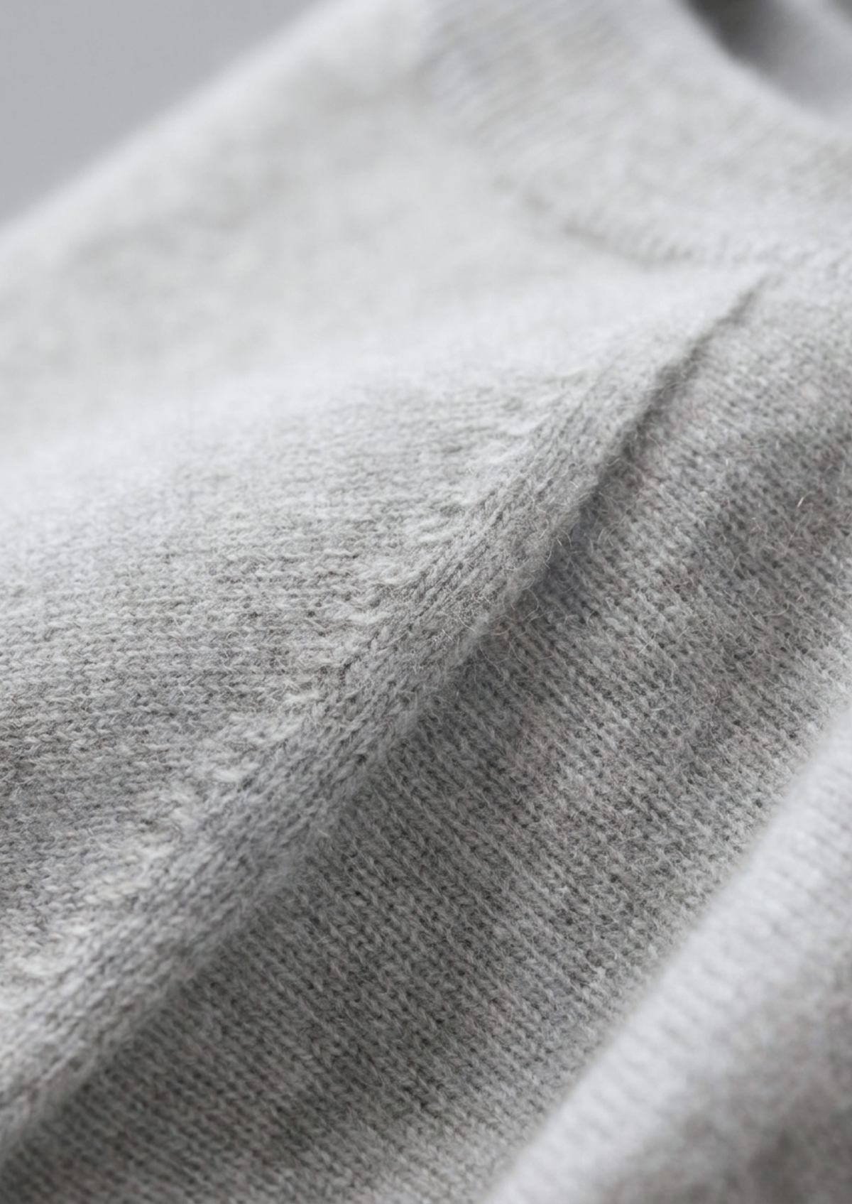 Premium Cashmere Classic Crew Neck T-Shirt - Light Grey by SATRI & CO. – product view 5