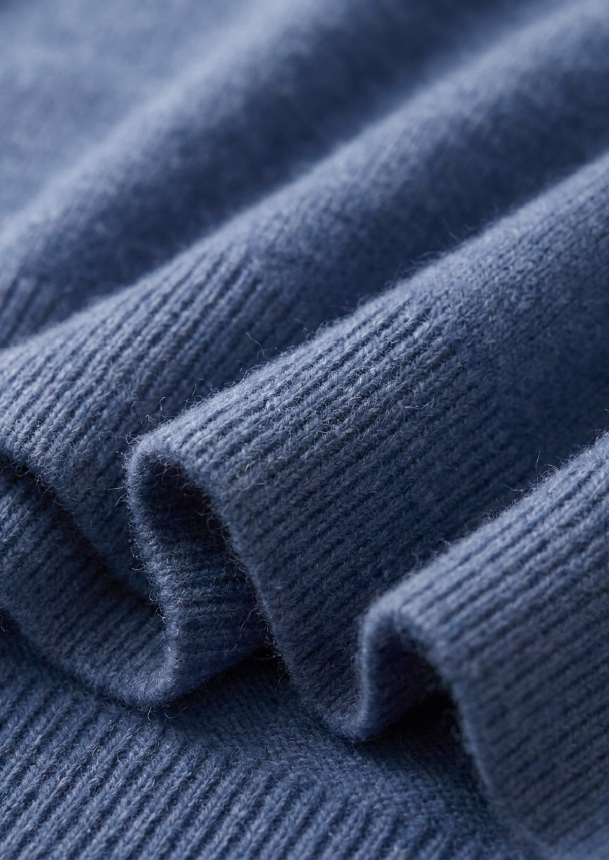 Premium Cashmere Classic Crew Neck T-Shirt - Deep Atlantic by SATRI & CO. – product view 4