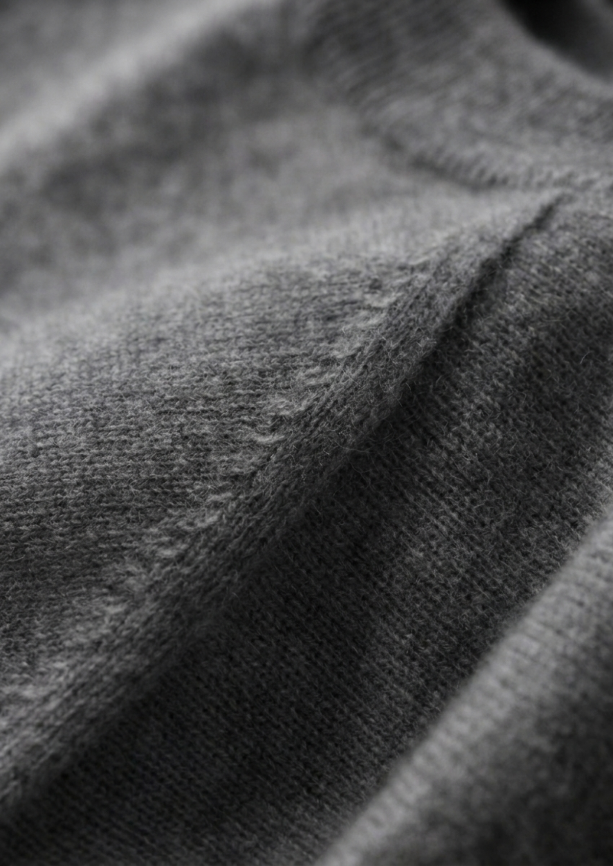 Premium Cashmere Classic Crew Neck T-Shirt - Dark Grey by SATRI & CO. – product view 3