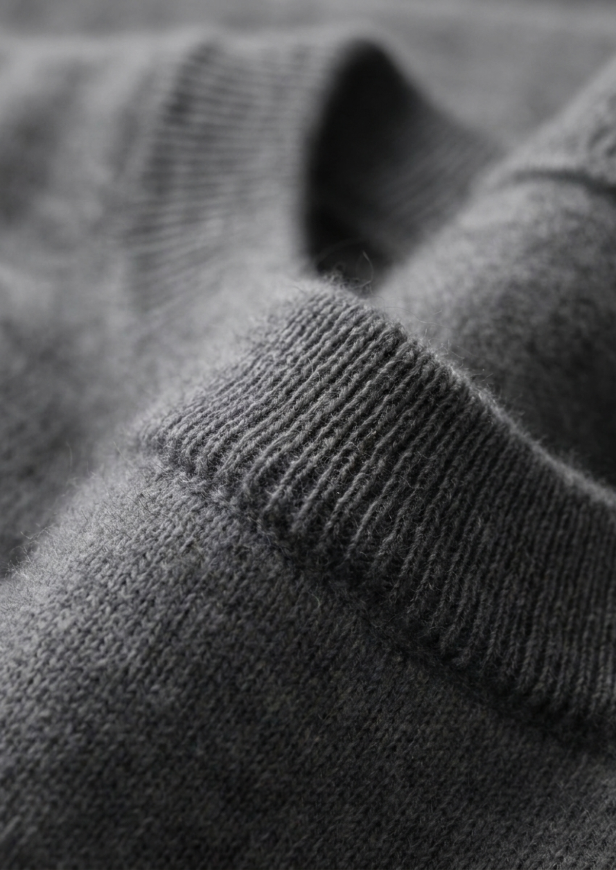 Premium Cashmere Classic Crew Neck T-Shirt - Dark Grey by SATRI & CO. – product view 2