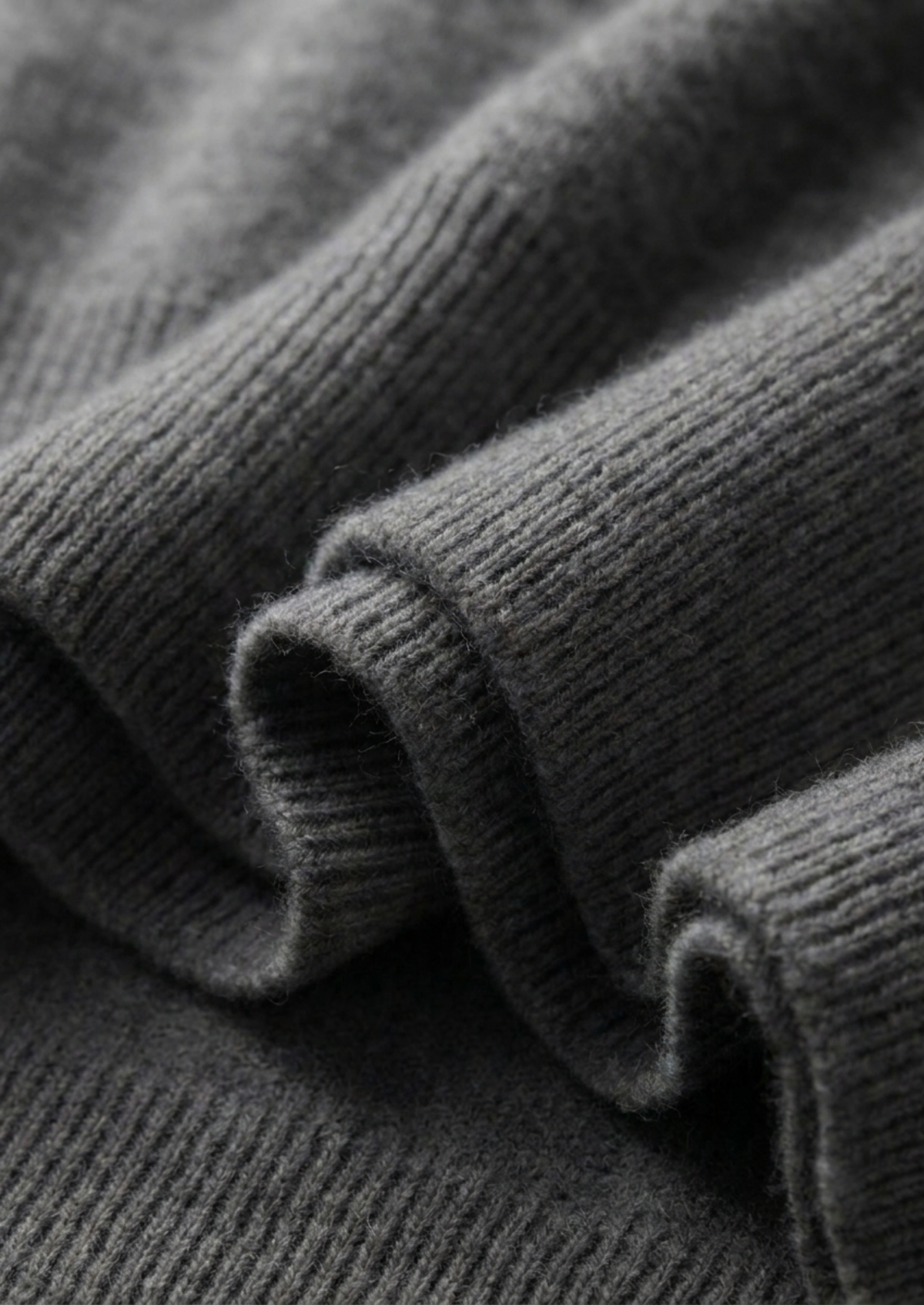 Premium Cashmere Classic Crew Neck T-Shirt - Dark Grey by SATRI & CO. – product view 5