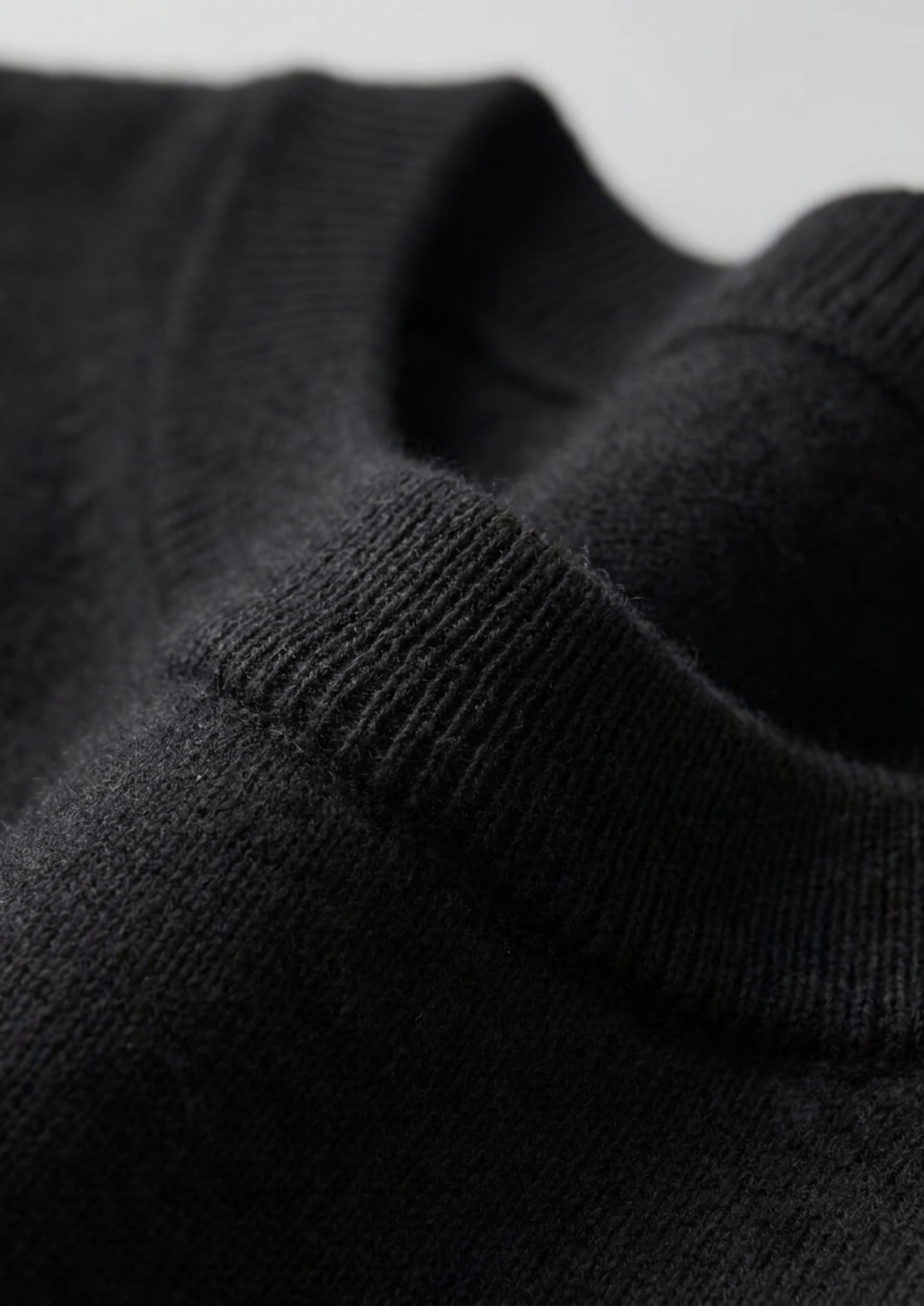 Premium Cashmere Classic Crew Neck T-Shirt - Black by SATRI & CO. – product view 3