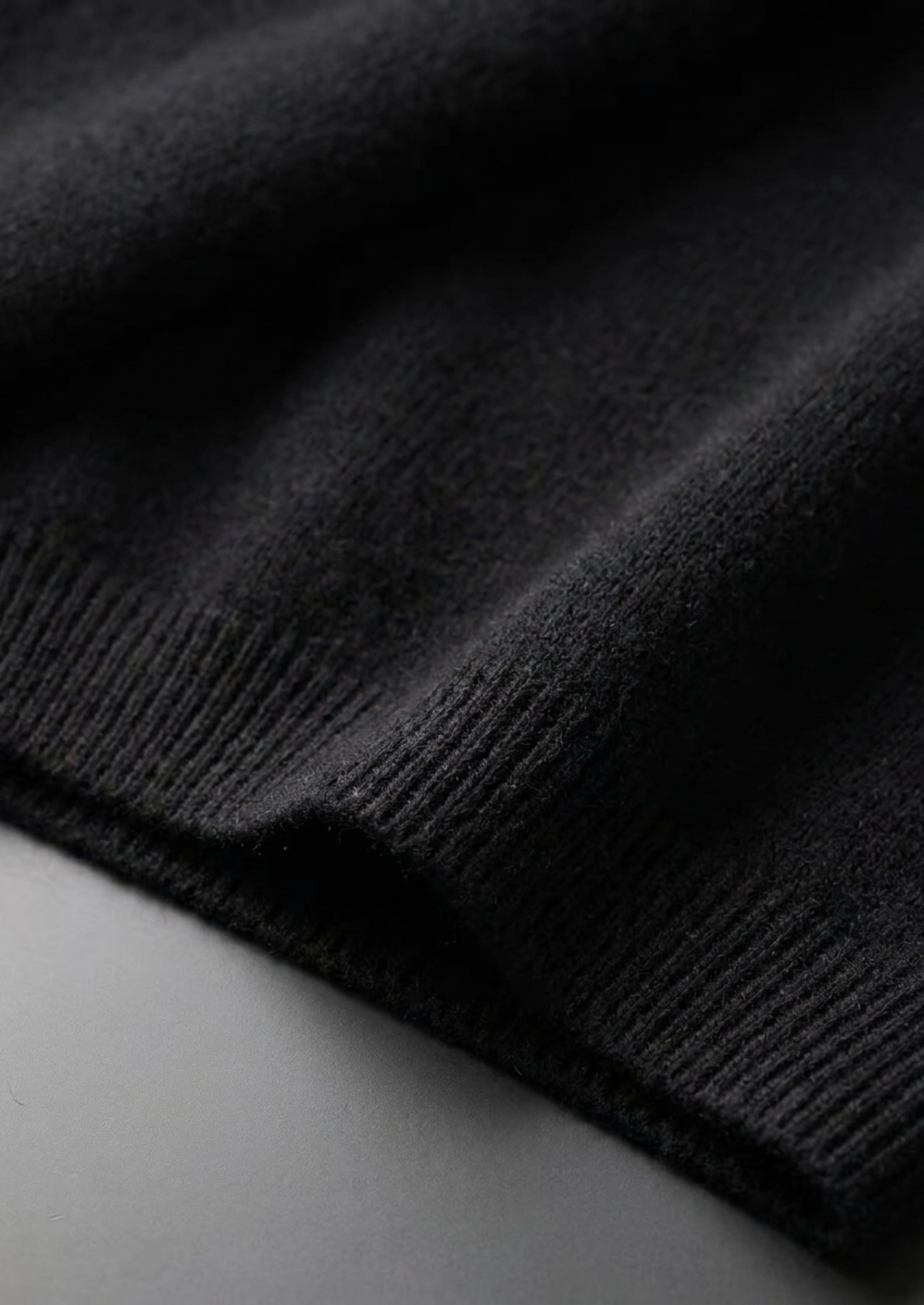 Premium Cashmere Classic Crew Neck T-Shirt - Black by SATRI & CO. – product view 5