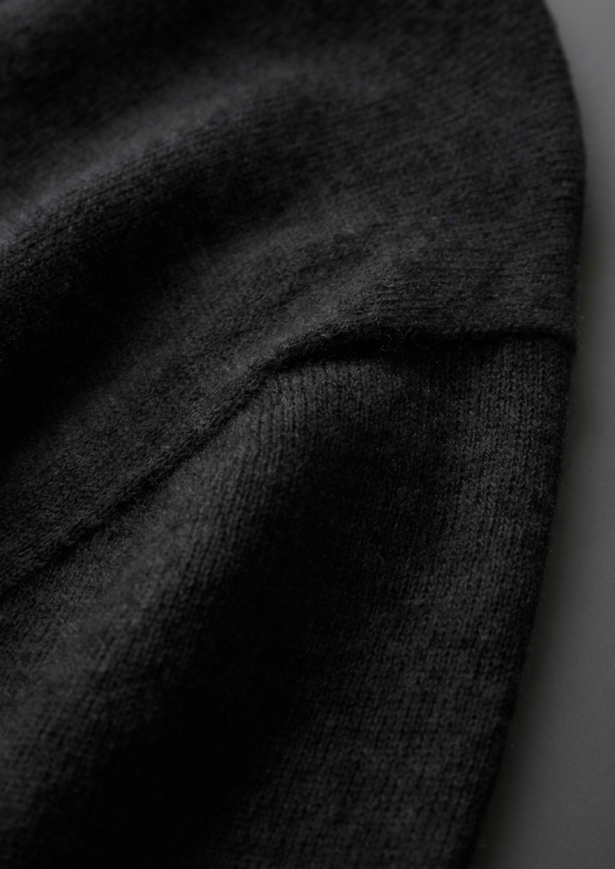 Premium Cashmere Classic Crew Neck T-Shirt - Black by SATRI & CO. – product view 4
