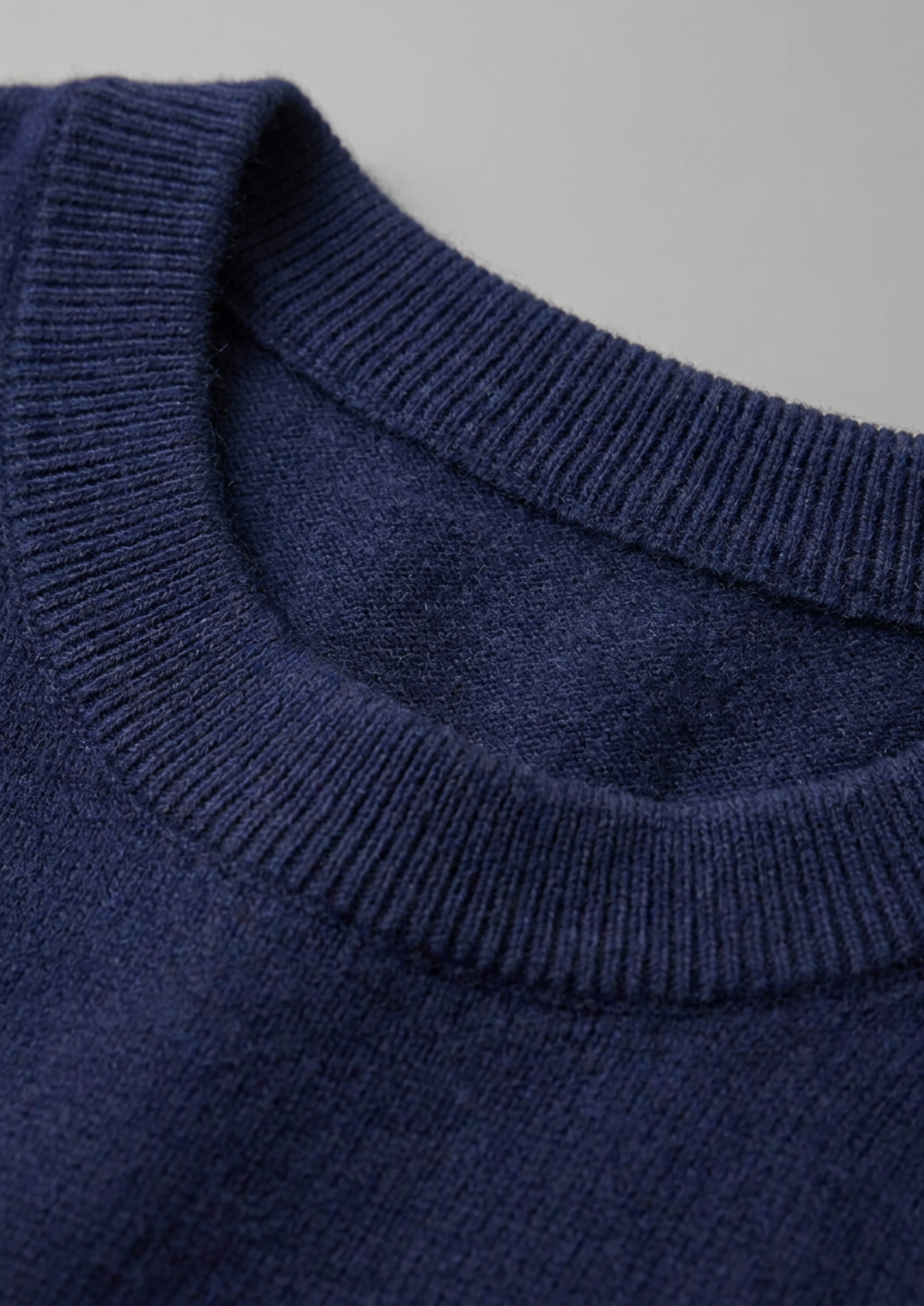 Premium Cashmere Classic Crew Neck T-Shirt - Navy Blue by SATRI & CO. – product view 4