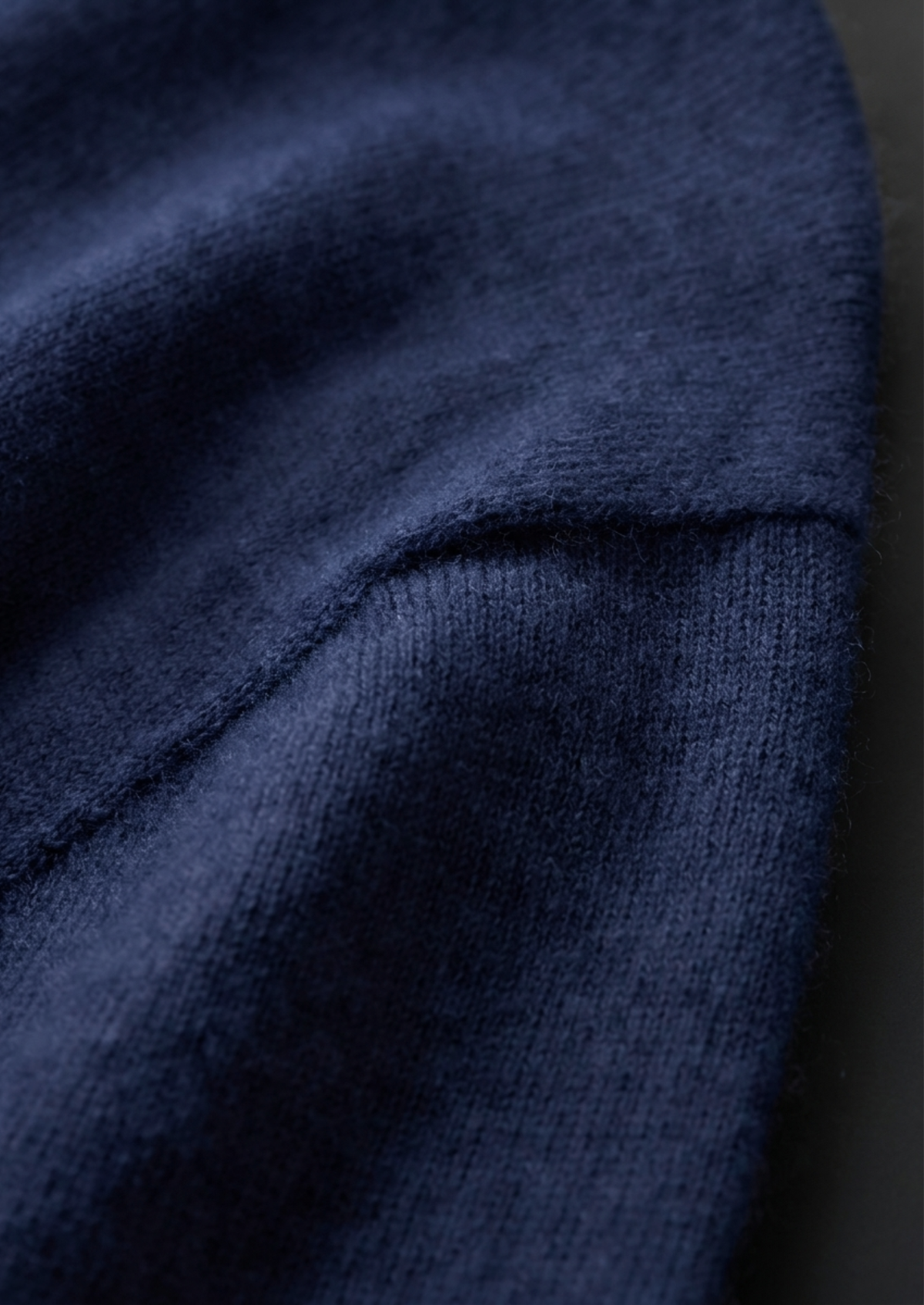 Premium Cashmere Classic Crew Neck T-Shirt - Navy Blue by SATRI & CO. – product view 6