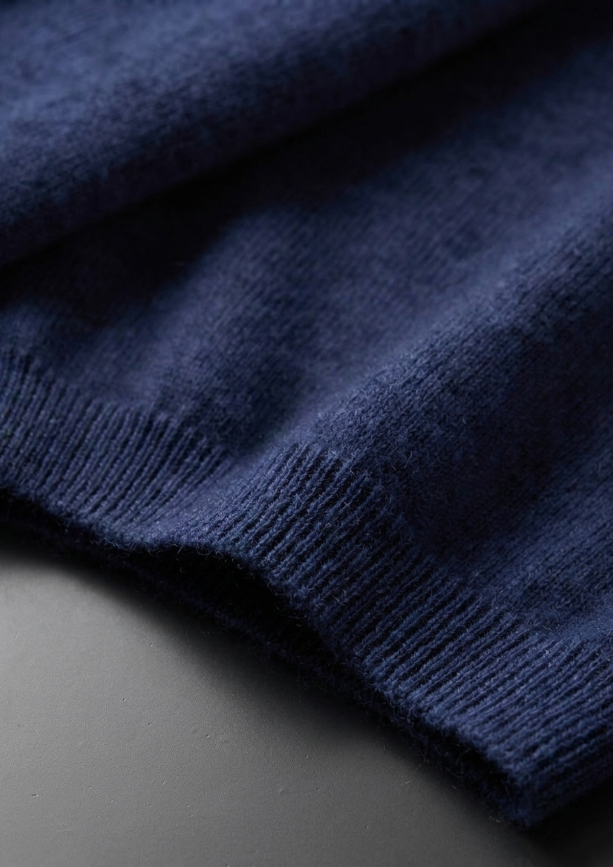 Premium Cashmere Classic Crew Neck T-Shirt - Navy Blue by SATRI & CO. – product view 3