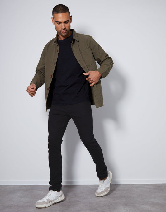 Men's Skinny Fit Jeans in Black | SATRI