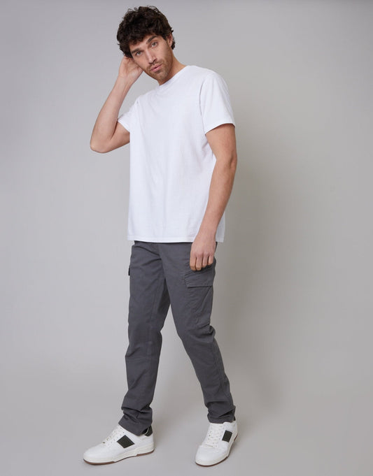 Men's The Everyday Slim Fit Cargo Trousers in Slate Grey | SATRI