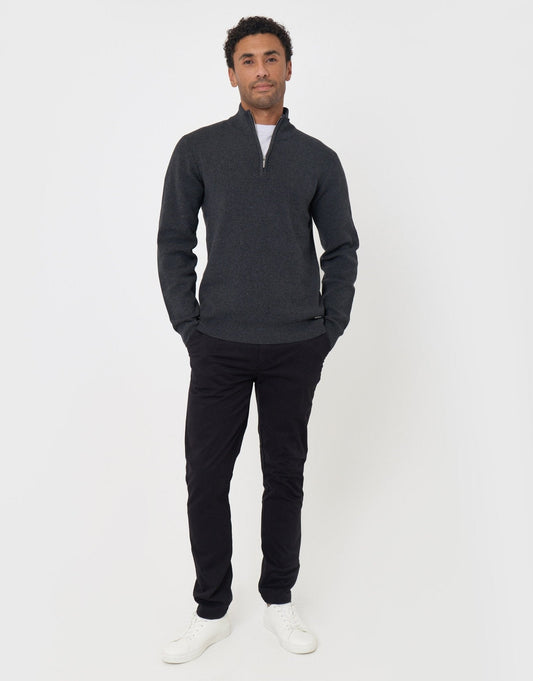Men's The Classic Slim Fit Chino Trousers in Black | SATRI