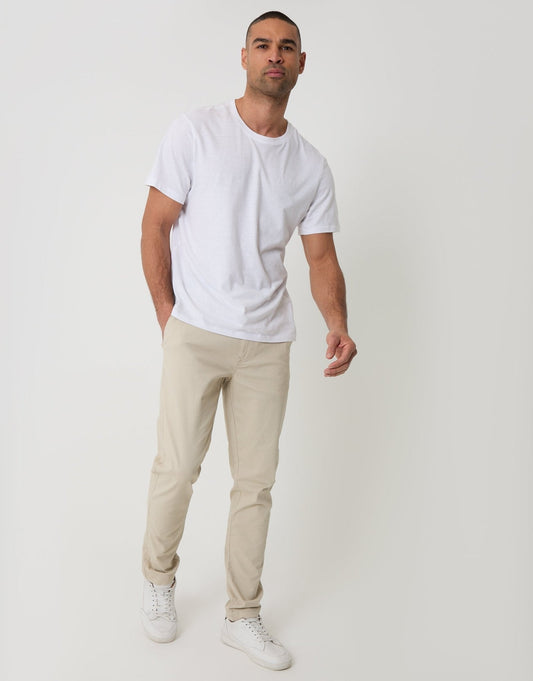 Men's The Classic Slim Fit Chino Trousers in Light Stone | SATRI