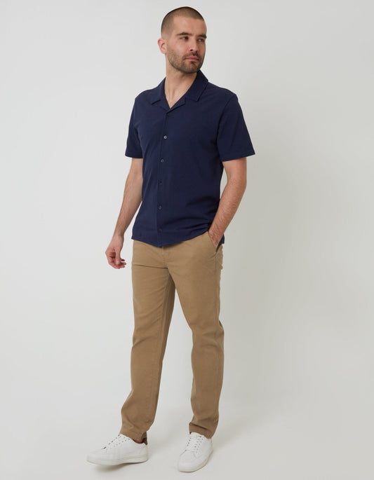 Men's Elasticated Waist Chino Trousers in Dark Stone | SATRI