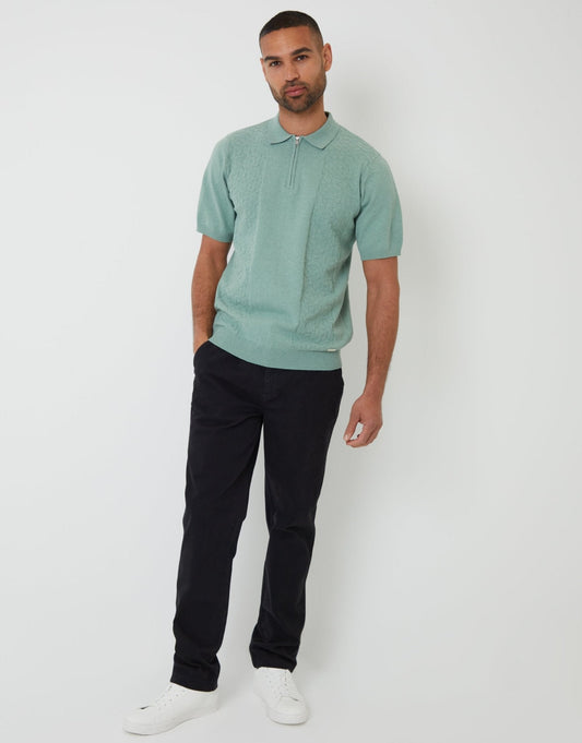 Men's Elasticated Waist Chino Trousers in Black | SATRI