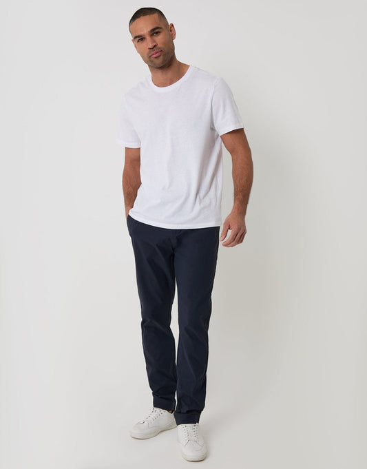 Men's Slim Fit Technical Stretch Trousers in Navy | SATRI