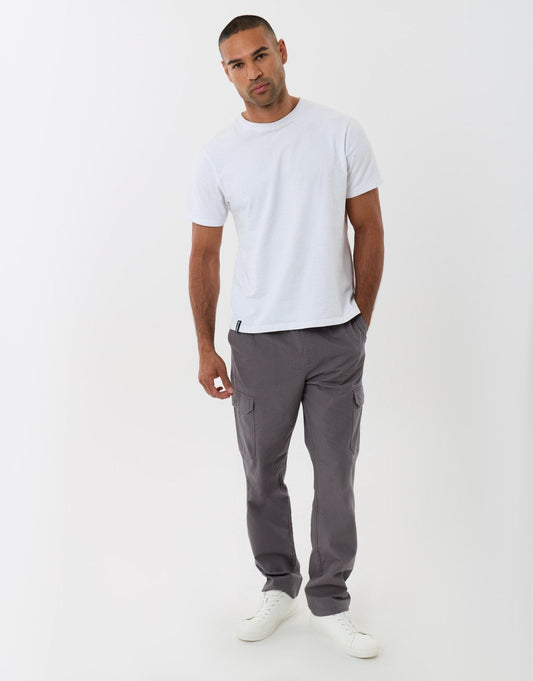 Men's Regular Fit Cotton Cargo Trousers in Slate Grey | SATRI
